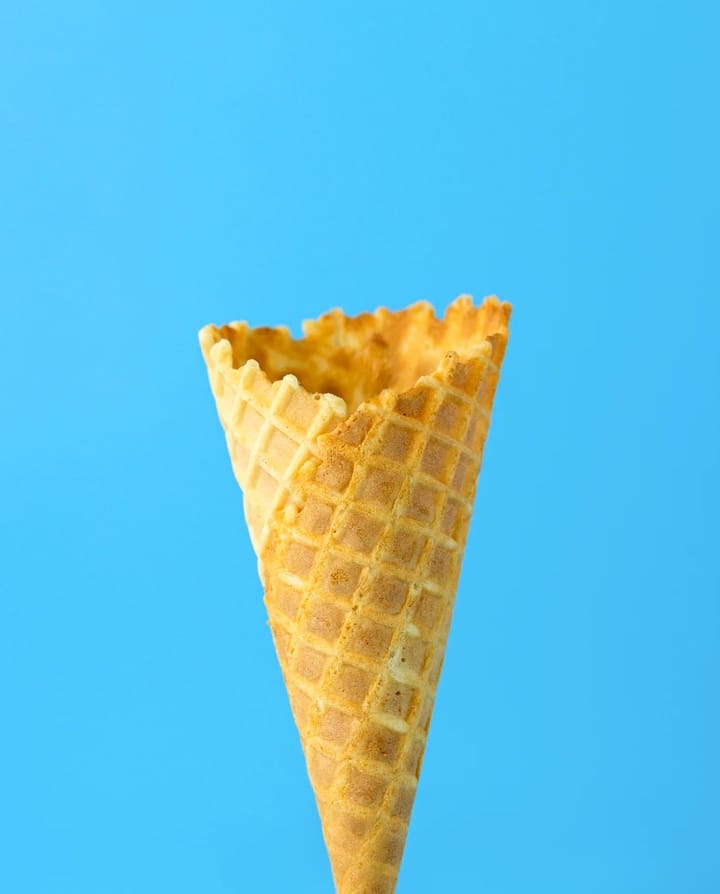 ice cream cone with blue background